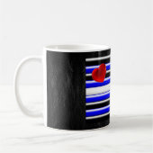Mug SlipperyJoe's Gay Leather Pride drapeau royal noir (Gauche)