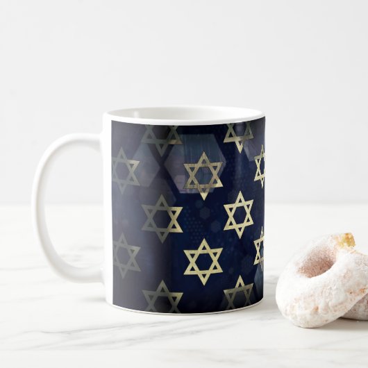Mug SlipperyJoe's Happy Hanoukka multiple Star de Davi (Avec donut)