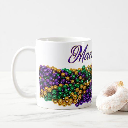 Mug SlipperyJoe's Mardi Gras Colliers en perles violet (Avec donut)