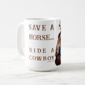 Mug SlipperyJoe's save horse ride paille cowboy casque (Devant gauche)