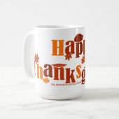 Mug SlipperyJoe's Thanksgiving feuille brun orange tar (Devant gauche)