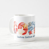 Mug Slogan à café aquarelle marine (Devant gauche)