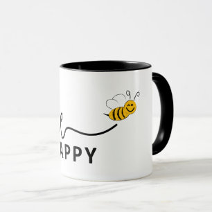 Mug Slogan bee happy, ne vous inquiétez pas. Sois con