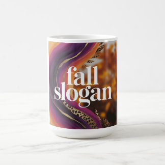 Mug Slogan d'automne Typographie Léopard Orange Violet