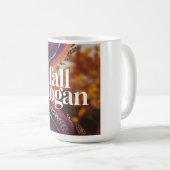 Mug Slogan d'automne violet orange Leopard Typographie (Devant droit)