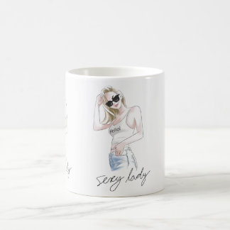 Mug slogan de femme sexy avec fashion girl