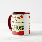 Mug Slogan du jardin de tomates cultivé à la maison (Devant gauche)