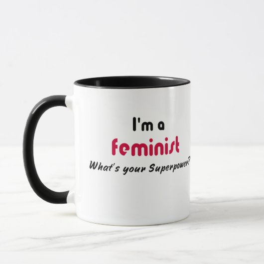 Mug slogan féministe de la superpuissance (Gauche)