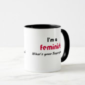 Mug slogan féministe de la superpuissance (Devant droit)