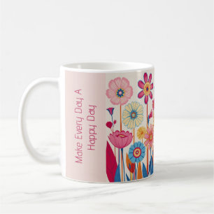 Mug slogan floral vintage des années 60