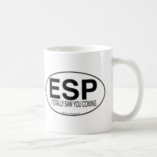 Mug Slogan psychique ESP Euro style décalque ovale