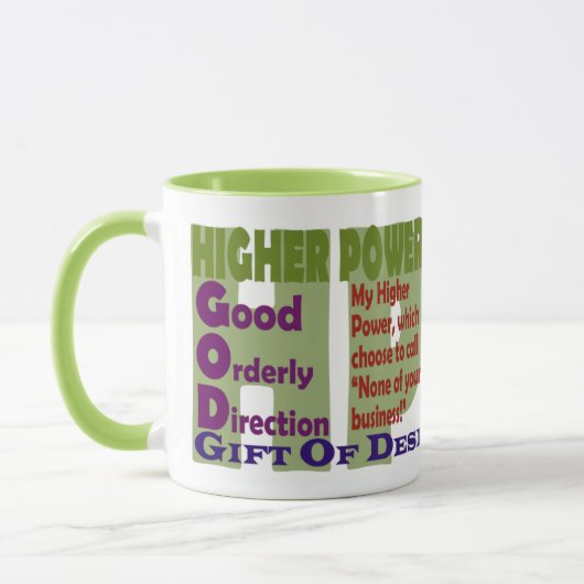 Mug Slogans de puissance 12 pas plus haut (Gauche)