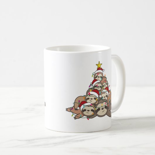 Mug Sloth Christmas Tree Funny Animal Christmas Café (Devant droit)
