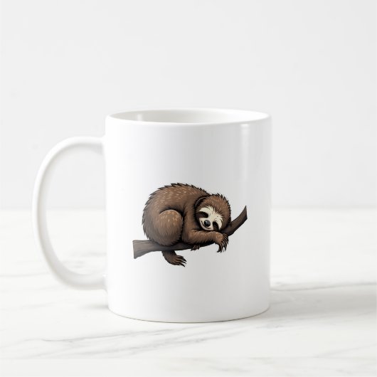 Mug Sloth Etched Art Retro Nature Tee (2) (Gauche)