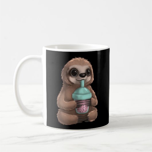 Mug Sloth Kawaii Boba Bubble Milk Tea Tapioca Perles (Gauche)