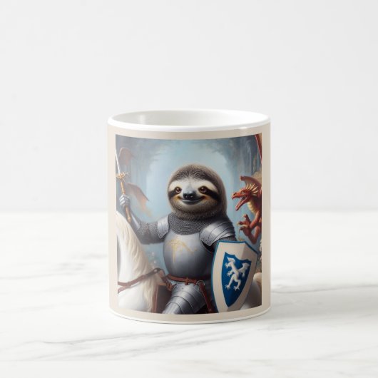 Mug Sloth Knight Fighting Dragons (Centre)
