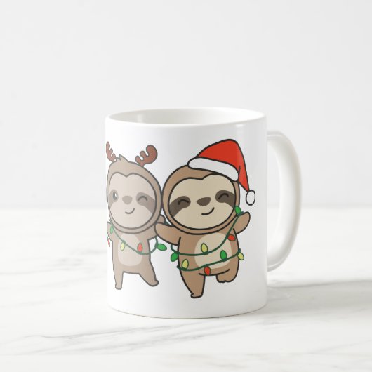 Mug Sloth Noël Animaux mignons Sloth (Devant droit)