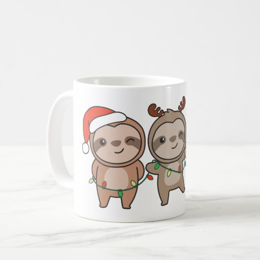 Mug Sloth Noël Animaux mignons Sloth (Devant gauche)