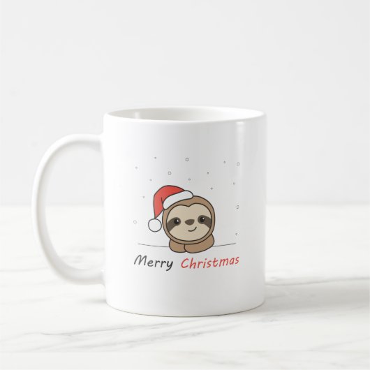 Mug Sloth Noël Neige Hiver Animaux Fentes (Gauche)