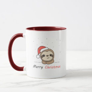 Mug Sloth Noël Neige Hiver Animaux Fentes