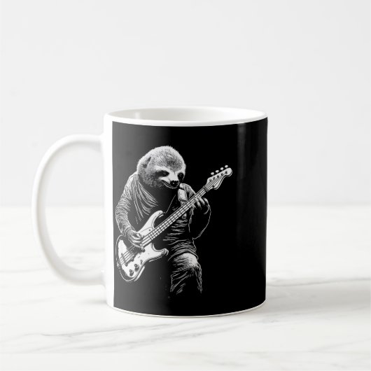 Mug Sloth Playing B Guitar Funny B Player Bist Sloth (Gauche)