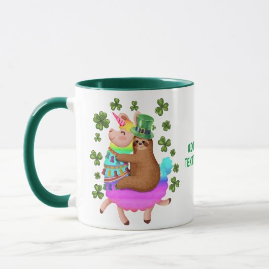 Mug Sloth Ridant Licorne Drôle de la Saint-Patrick (Gauche)