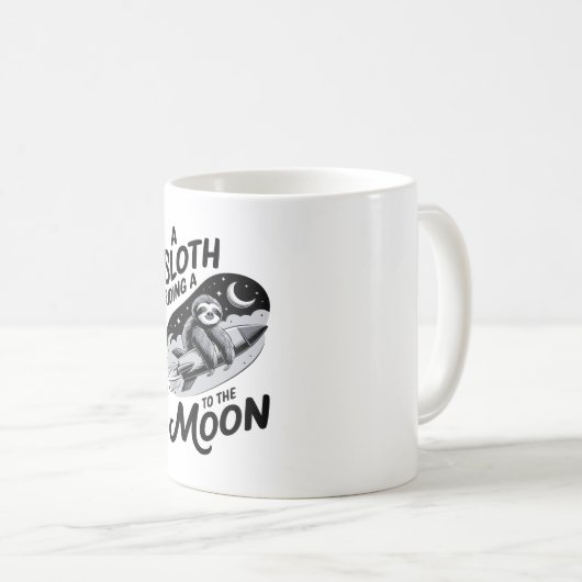 Mug Sloth Riding a Rocket to the Moon (Devant droit)