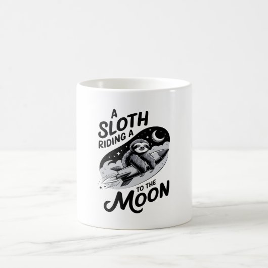Mug Sloth Riding a Rocket to the Moon (Centre)