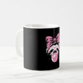 Mug Sloth Wearing Glasses and Blowing Pink Bubble Gum  (Devant gauche)