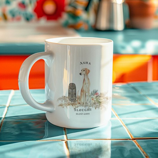 Mug Sloughi Aquarelle Chien | Monogramme