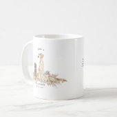 Mug Sloughi Aquarelle Chien | Monogramme (Devant gauche)