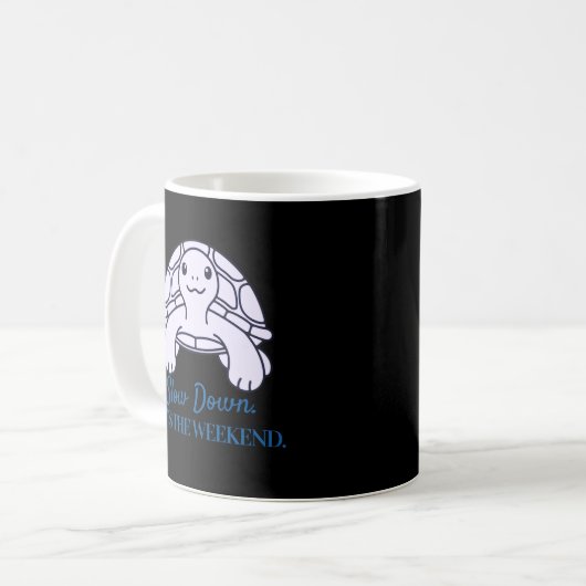 Mug Slow Down It’s the Weekend Minimal Quote Turtle (Devant gauche)