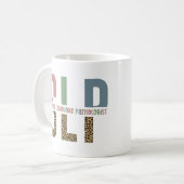 Mug SLP papier guépard orthophoniste cadeau (Devant gauche)