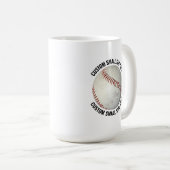 Mug Small Personalized Text Baseball 15 oz. Custom (Devant droit)