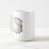 Mug Small Personalized Text Baseball 15 oz. Custom (Devant gauche)