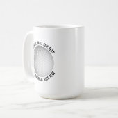 Mug Small Personalized Text Golf Ball 15 oz. Custom (Devant gauche)