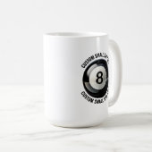 Mug Small Personalized Text Pool 8 Ball 15 oz. Custom (Devant droit)