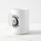 Mug Small Personalized Text Pool 8 Ball 15 oz. Custom (Devant gauche)