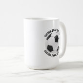 Mug Small Personalized Text Soccer Ball 15 oz. Custom (Devant droit)