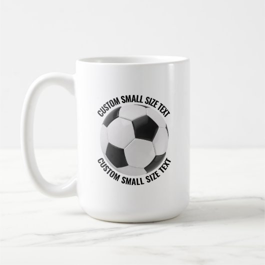 Mug Small Personalized Text Soccer Ball 15 oz. Custom (Gauche)