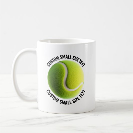 Mug Small Personalized Text Tennis Ball  11 oz. Custom (Gauche)