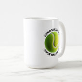 Mug Small Personalized Text Tennis Ball 15 oz. Custom (Devant droit)