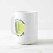 Mug Small Personalized Text Tennis Ball 15 oz. Custom (Devant gauche)