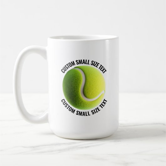 Mug Small Personalized Text Tennis Ball 15 oz. Custom (Gauche)