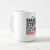 Mug Small Steps Every Day Lead – Motivational Quote De (Devant gauche)