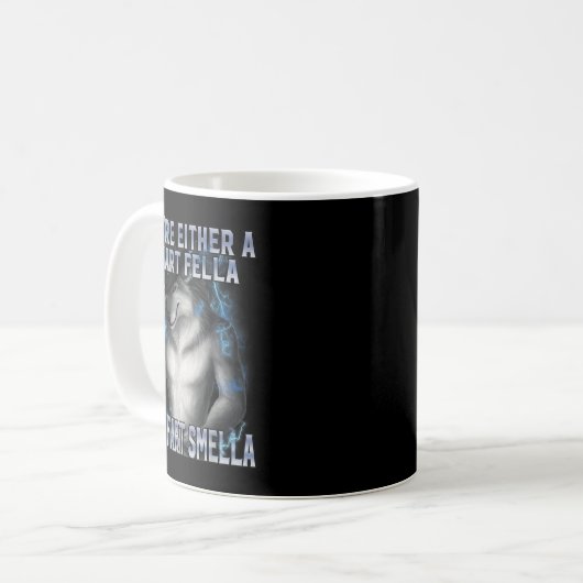 Mug Smart Fella Alpha Wolf Mème Drôle Werewolf maudit (Devant gauche)