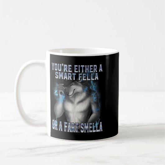 Mug Smart Fella Alpha Wolf Mème Drôle Werewolf maudit (Gauche)