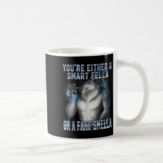 Mug Smart Fella Alpha Wolf Mème Drôle Werewolf maudit (Droite)