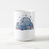 Mug Smart Nerd Brain Reading Books Cute Bookworm (Centre)