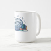 Mug Smart Nerd Brain Reading Books Cute Bookworm (Devant droit)
